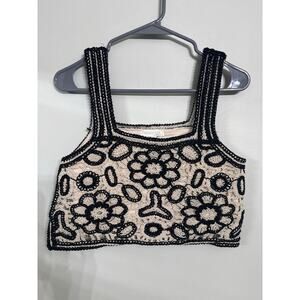 Rebellion Crochet Crop Tank | Size Small
